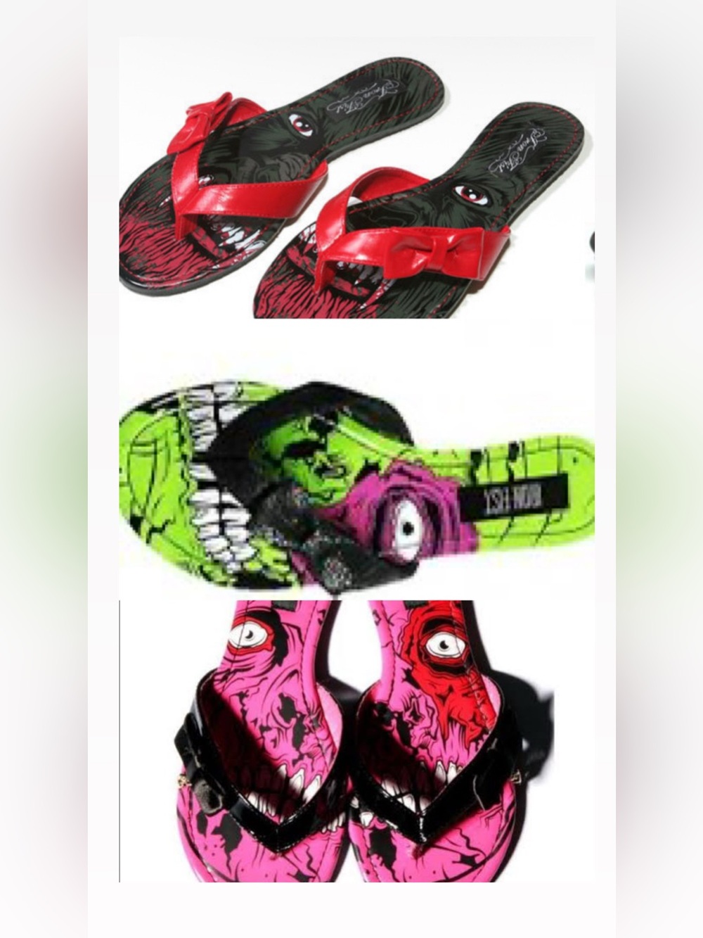 ISO IRON FIST FLIP FLOPS IN PINK OR GREEN